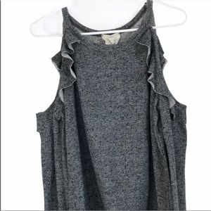 Fantastic Fawn Gray Cold Shoulder Ruffle Long Sleeve Sweatshirt
